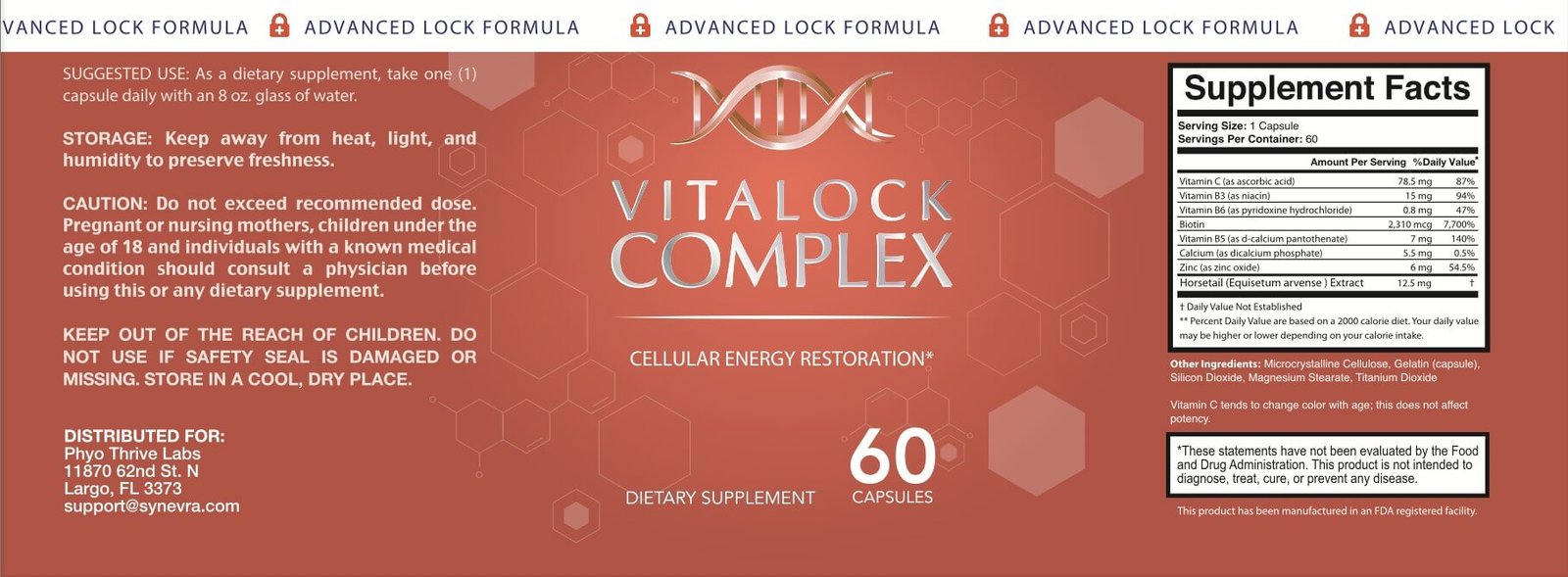 Vitalock Complex Label